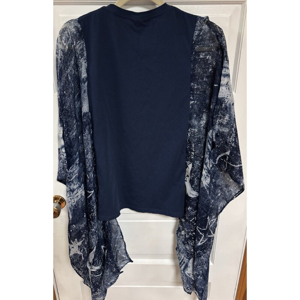 Celestial Moon And Stars Upcycled Poncho T-shirt One Size Fits Most Boho Hippie - Picture 3 of 3